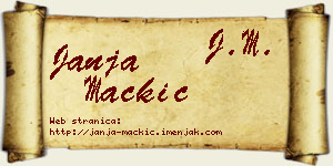Janja Mačkić vizit kartica